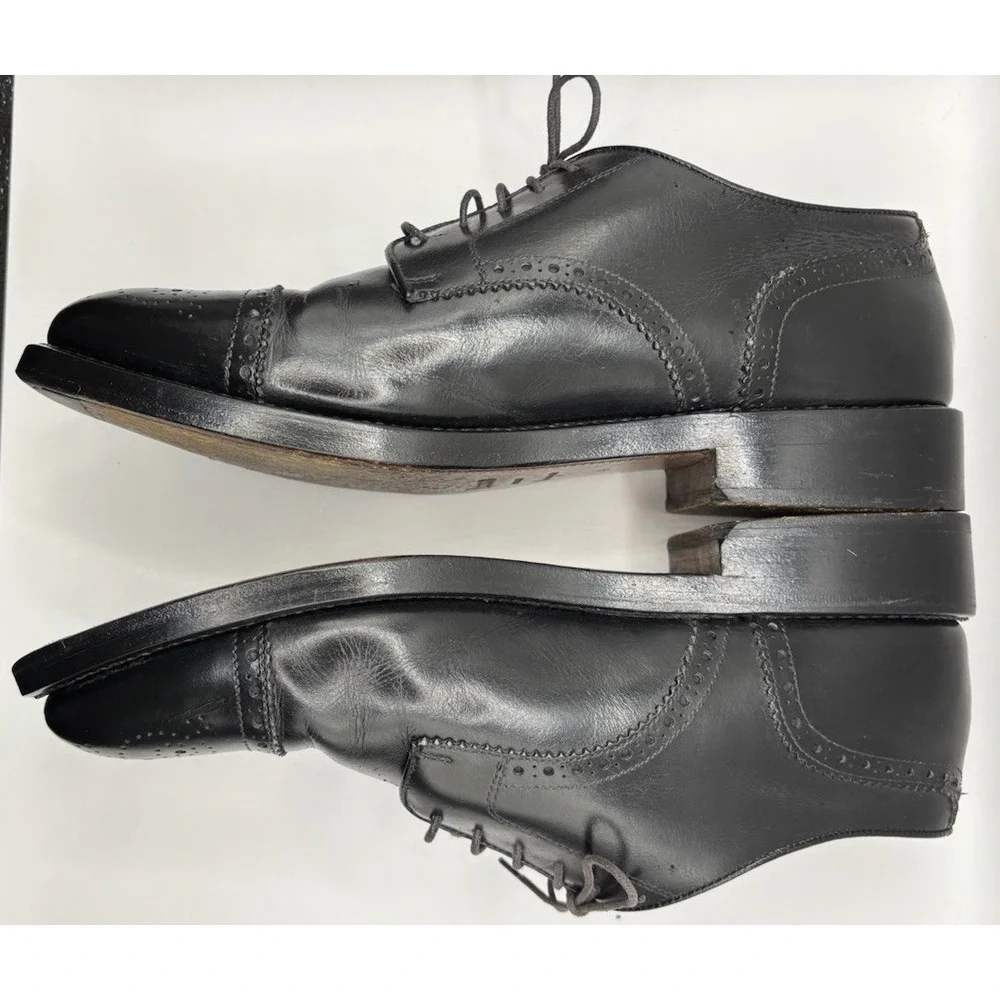 Bruno‎ Magli PLATINUM Black Leather Oxford Goodyear Welt Dress Shoes 8.5